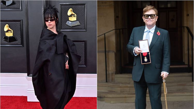 Auch sie machen sich für ukrainische Geflüchtete stark: Billie Eilish und Elton John.