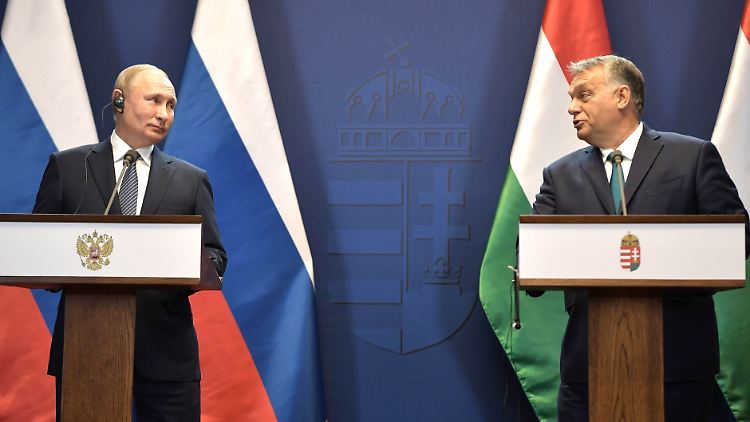 Russlands Präsident Putin und Ungarns Ministerpräsident Orban sind sich ideologisch sehr nah, räumlich seit der Corona-Krise nicht mehr.