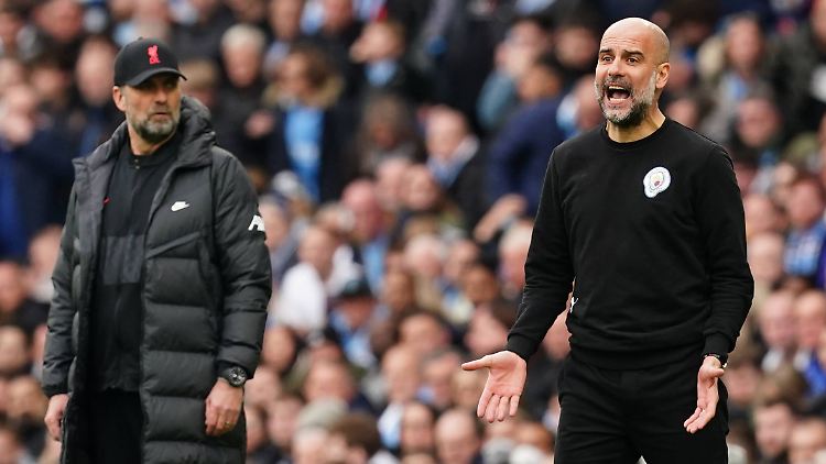 Die Teams von Jürgen Klopp (links) und Pep Guardiola trennten sich 2:2.