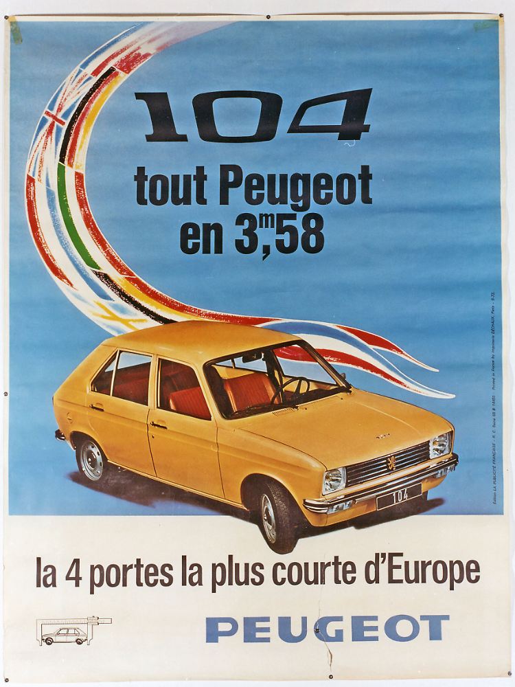 Peugeot präsentiert 1972 das Modell 104 mit Schrägheck als damals kürzesten europäischen Viertürer.