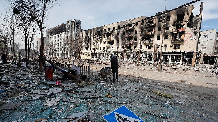 Eine Aufnahme aus Mariupol vom Sonntag, kurz vor der "Befreiung" der Stadt durch russische Truppen.