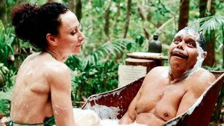 Unvergessene Szene: Christina Lugner und Günther Kaufmann in der Dschungelcamp-Wanne.