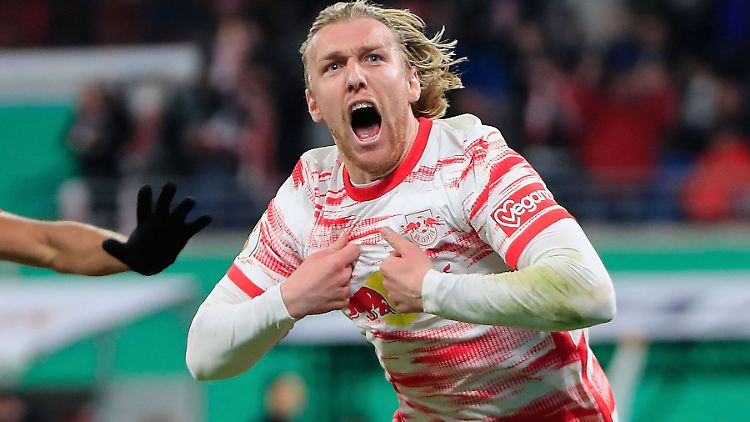 Der Matchwinner: Emil Forsberg köpft RB Leipzig ins Pokal-Finale.