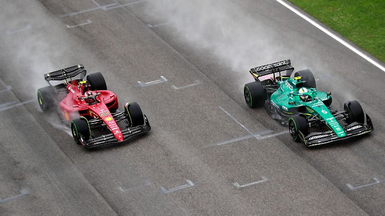 Vettel profitierte vom Fehler seines Ferrari-Nachfolgers Carlos Sainz.