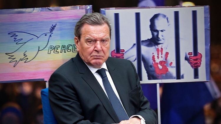 Kreml-Lobbyist Gerhard Schröder ist offenbar mit sich im Reinen (Fotomontage).