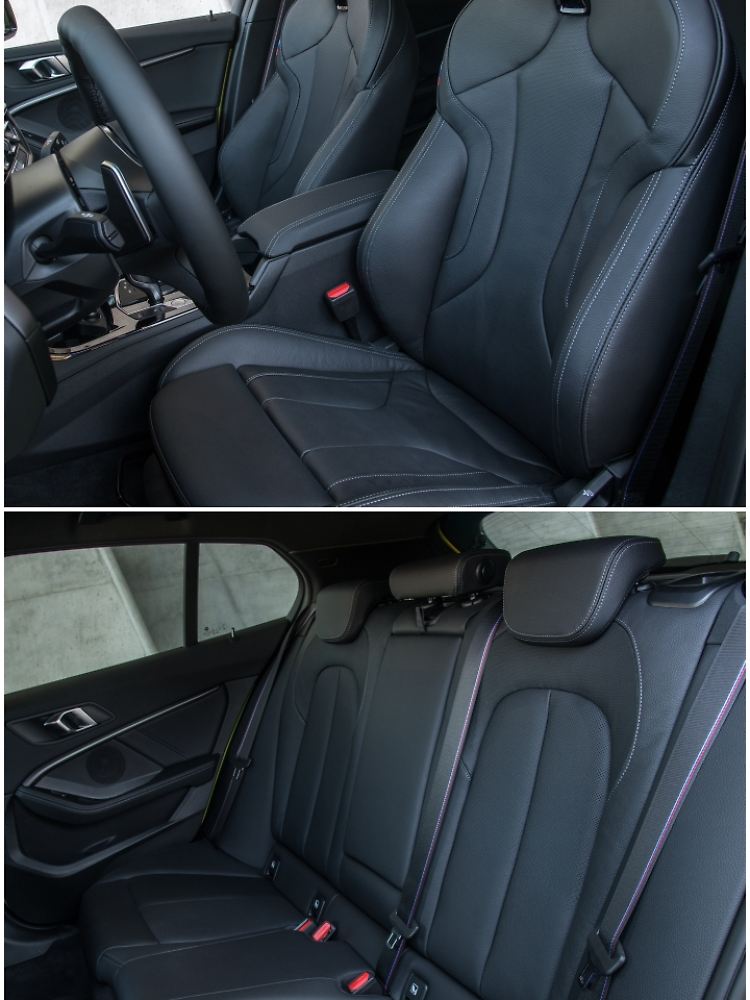 Tatsächlich sind die manuellen Sportsitze im BMW M135i besser als die elektrisch verstellbaren.