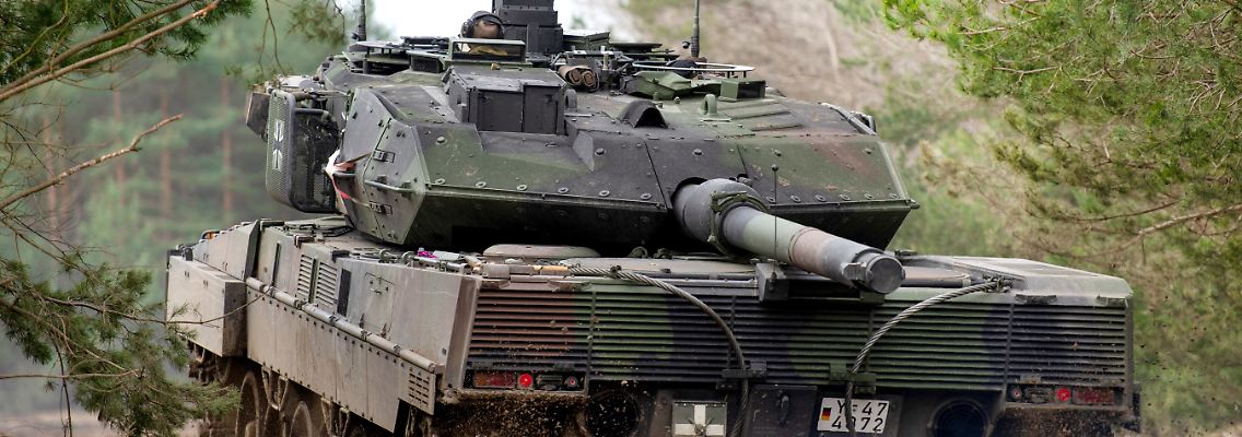 Ein Leopard 2 Kampfpanzer der Bundeswehr.