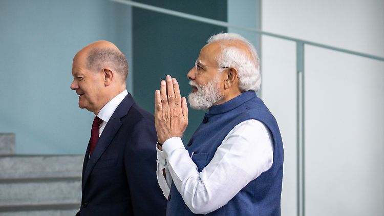 Die Gegensätze in der Ukraine-Politik bleiben ausgespart: Scholz trifft Modi in Berlin. 