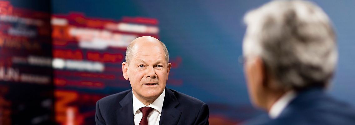 Bundeskanzler Olaf Scholz im Interview im ZDF.