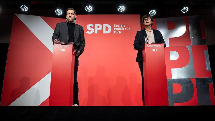 Herausfordernde Zeiten: die SPD-Vorsitzenden Lars Klingbeil und Saskia Esken.