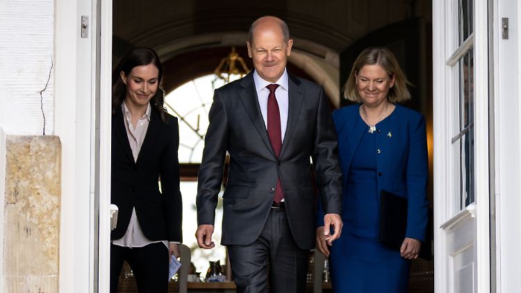 Marin, Scholz und Andersson in Meseberg.