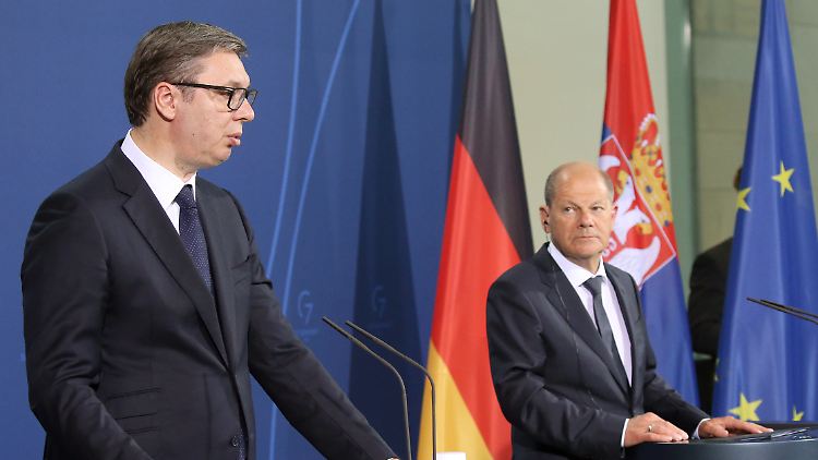 Kein einfacher Gast: Serbiens Staatspräsident Vucic zu Besuch bei Kanzler Scholz.