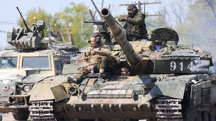 Russischer Panzer in der Region Donezk. 