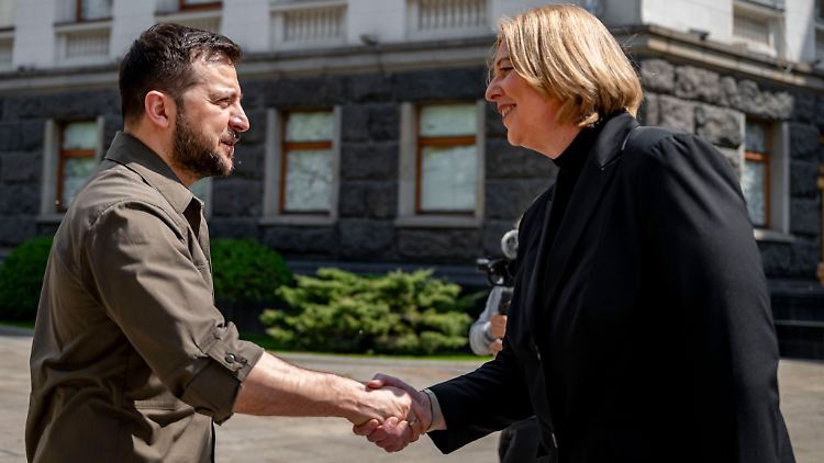 Bundestagspräsidentin Bärbel Bas und der ukrainische Präsident Wolodymyr Selenskyj kamen im Mai zu einem Treffen in Kiew zusammen.