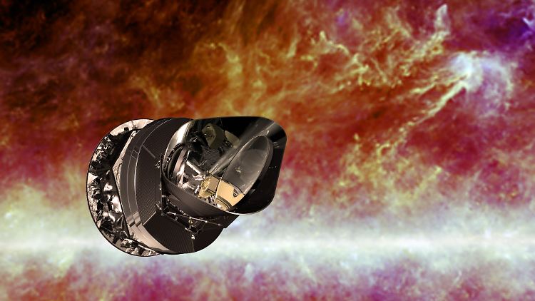 Die Illustration zeigt die Weltraumsonde "Planck" im All. 