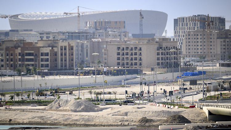 Die Baustelle rund um das Lusail-Stadion in Doha. 