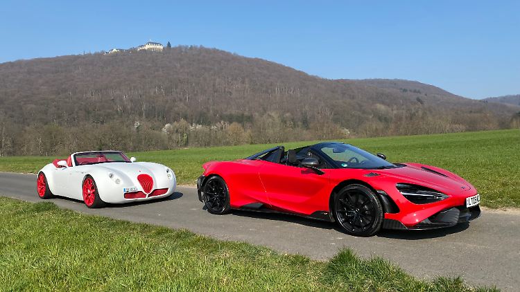 Der McLaren 765 LT Spider und der Wiesmann MF5 Roadster sind schon zwei Hingucker.