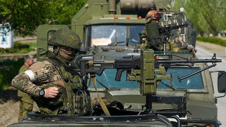 Russische Soldaten in Enerhodar (Bild vom 1. Mai).
