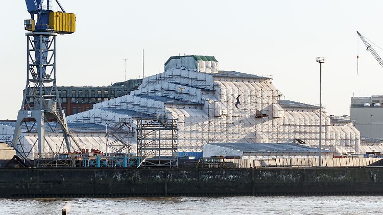 Die "Dilbar", 156 Meter lange Superjacht des Oligarchen Alischer Usmanow liegt derzeit beschlagnahmt in Hamburg.