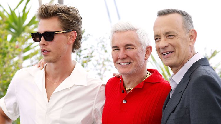 Austin Butler, Baz Luhrmann und Tom Hanks (v.l.) am 26. Mai in Cannes.