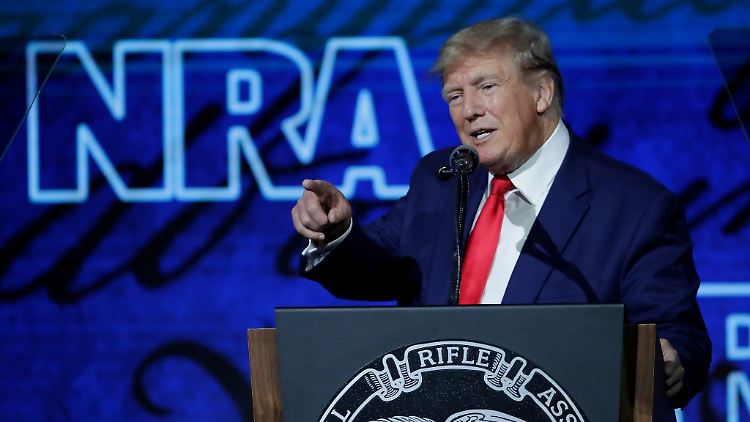 Donald Trump während seiner Rede auf der Jahrestagung der National Rifle Association.