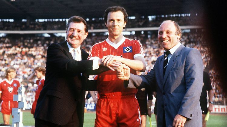Drei Legenden unter sich: Fritz Walter, Franz Beckenbauer und Uwe Seeler.