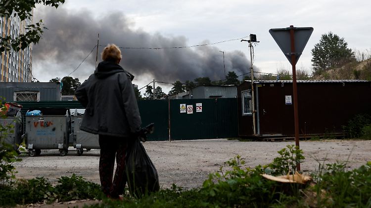 Nach den Explosionen war in Kiew Rauch zu sehen.