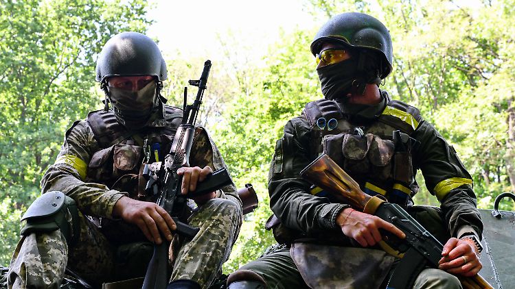 Ukrainische Soldaten bei Swjatohirsk.