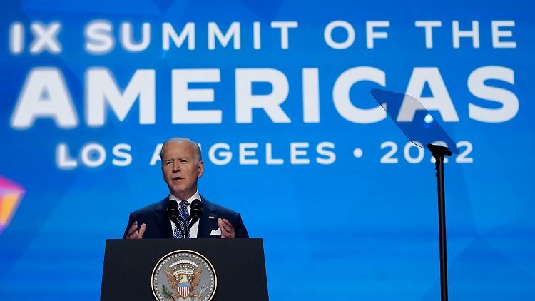 US-Präsident Joe Biden bei der Eröffnung  des Gipfels.