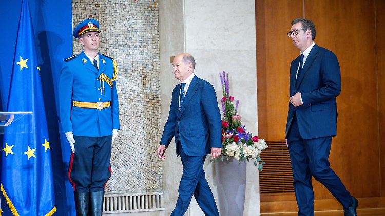 Spannungsreiche Pressekonferenz: Scholz und Vucic waren nicht auf einer Wellenlänge. 