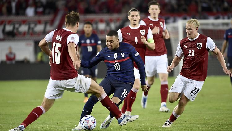 Der eingewechselte Mbappé hat einige sehenswerte Szenen gegen Österreich.