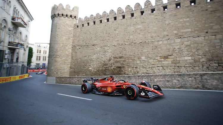Leclerc in Baku.