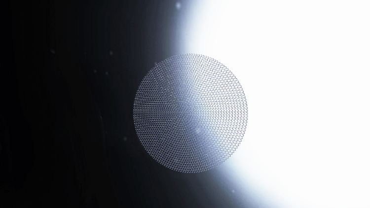 Grafische Umsetzung des Konzepts der MIT-Forscher: Ein riesiger Blasen-Teppich soll einen Teil des Sonnenlichts von der Erde ablenken.