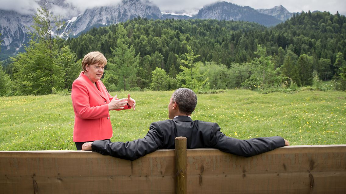 Beim G7-Gipfel 2015 in Elmau entstand dieses Bild der damaligen Kanzlerin und des damaligen US-Präsidenten.
