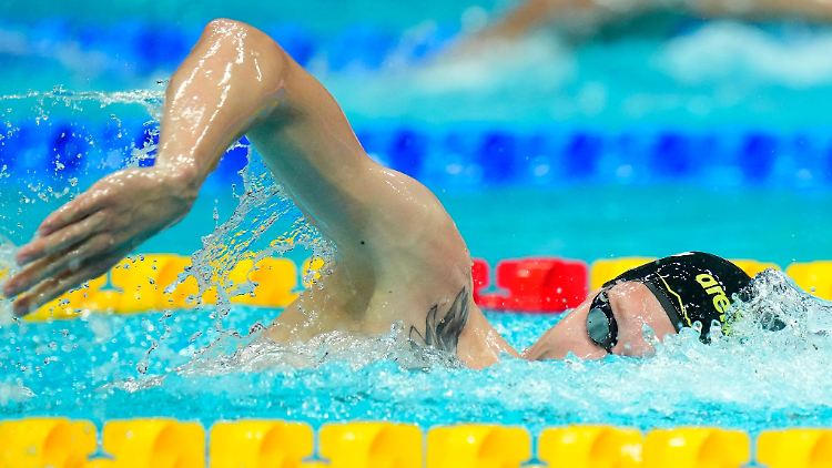 Siegte in seinem Vorlauf über 1500 Meter Freistil, aber wurde im Finale nur Dritter: Florian Wellbrock.