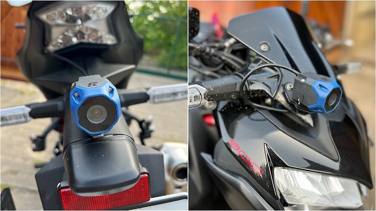 Auf einem Naked Bike geben die zwei Weitwinkelkameras von Ride Vision kein wirklich schönes Bild ab.