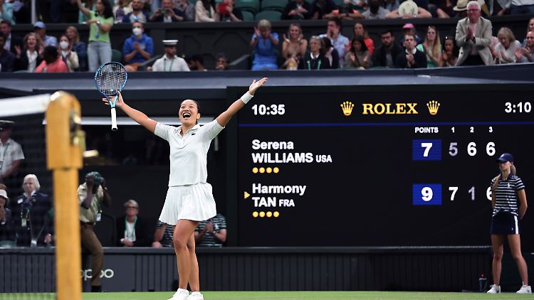 Harmony Tan nach ihrem epischen Sieg im wildesten Erstrunden-Match aller Zeiten.