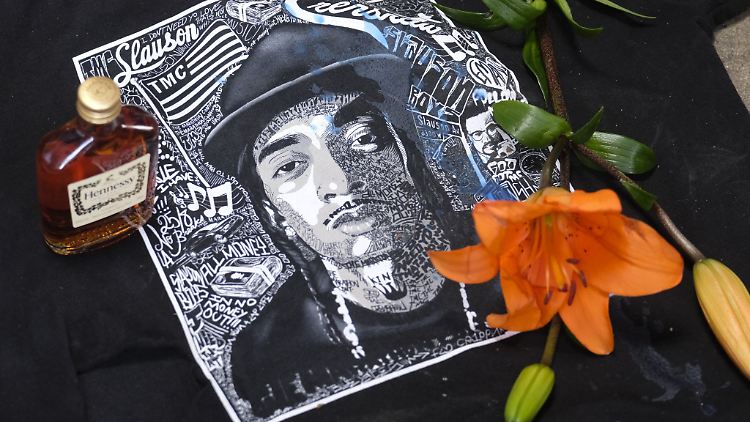 Erinnerung an den US-Rapper Nipsey Hussle bei einer Gedenkveranstaltung im April 2019.