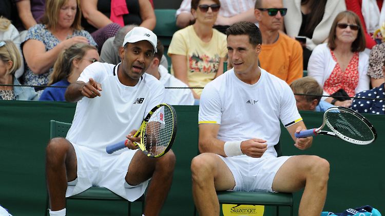 Rajeev Ram (links) und Joe Salisbury hatten zwischenzeitlich Spaß, am Ende nicht mehr.