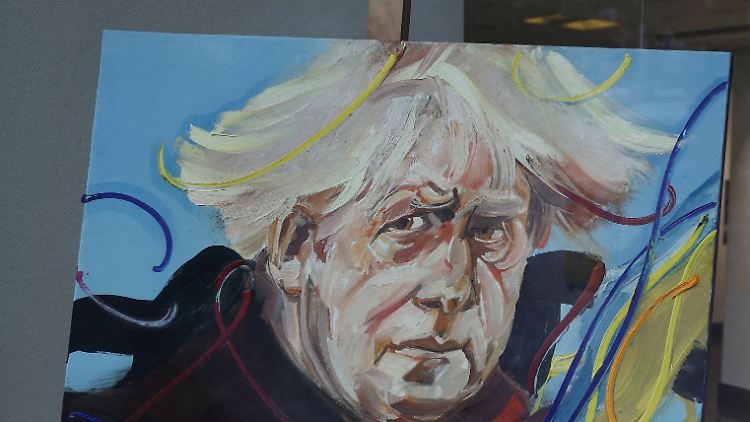 Das Bild dürfte ihm gefallen: Ein Porträt von Johnson in einer Galerie in Kiew.