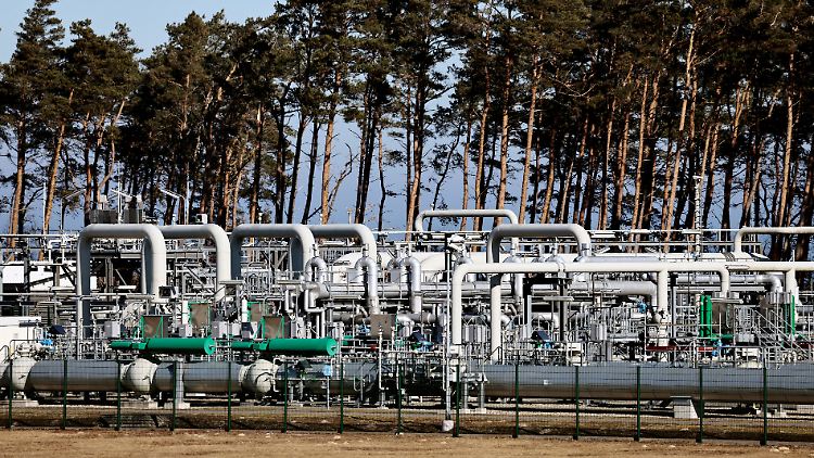 Gasempfangsstation der Pipeline Nord Stream 1 in Lubmin bei Greifswald.