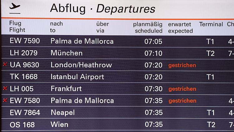 Gestrichene Flüge werden sich häufen, heißt es in einer Studie.