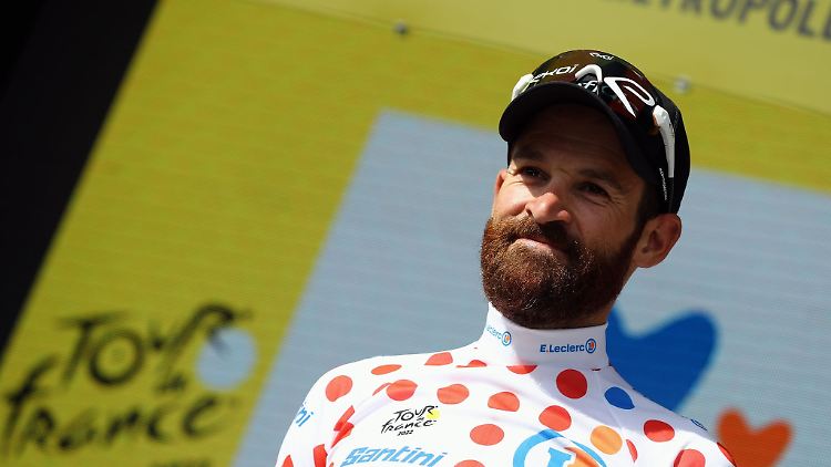 Geschke bei der Tour de France 2022 im Bergtrikot.