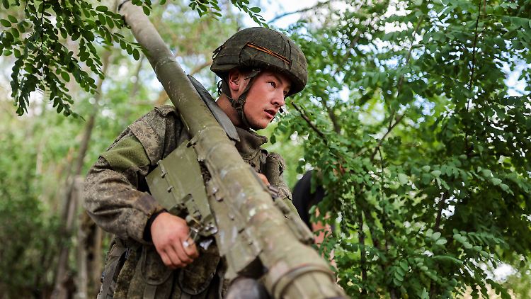 Russischer Fallschirmjäger in der Region Cherson. 