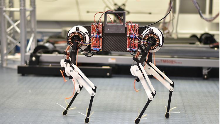 Der vierbeinige Roboter-Hund Morti hat keinen richtigen Kopf, ist groß wie ein Labrador und lernt innerhalb von nur einer Stunde das Laufen.