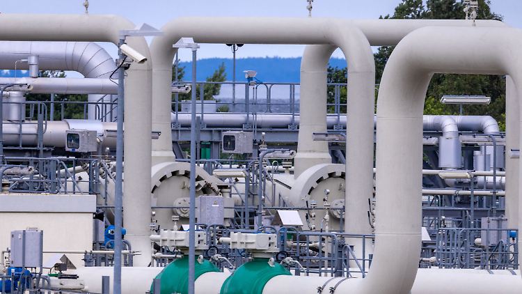 Rohrsysteme in der Gasempfangsstation von Nord Stream 1 in Lubmin.