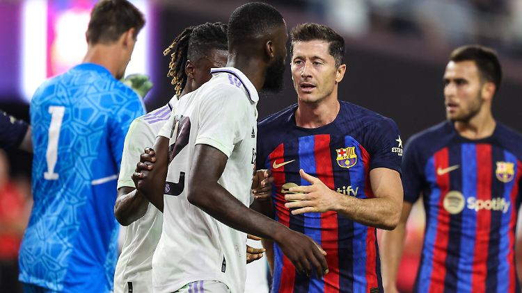 Lewandowski schoss kein Tor, aber besiegte Antonio Rüdiger und Real Madrid trotzdem.