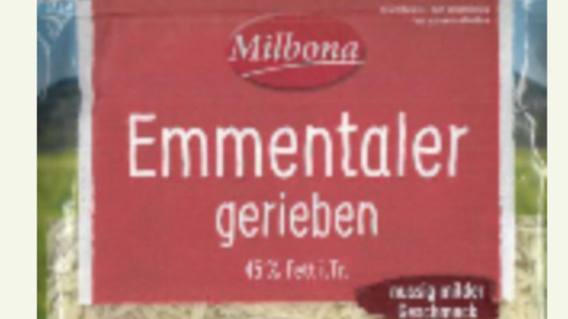 Produktbild des Milbona Emmentaler gerieben.