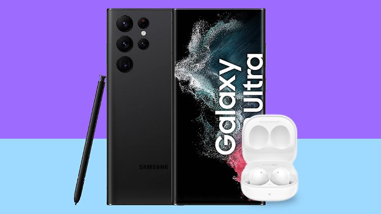 Das Galaxy S22 Ultra gibt es samt Galaxy Buds 2 günstig mit Tarif bei Samsung.