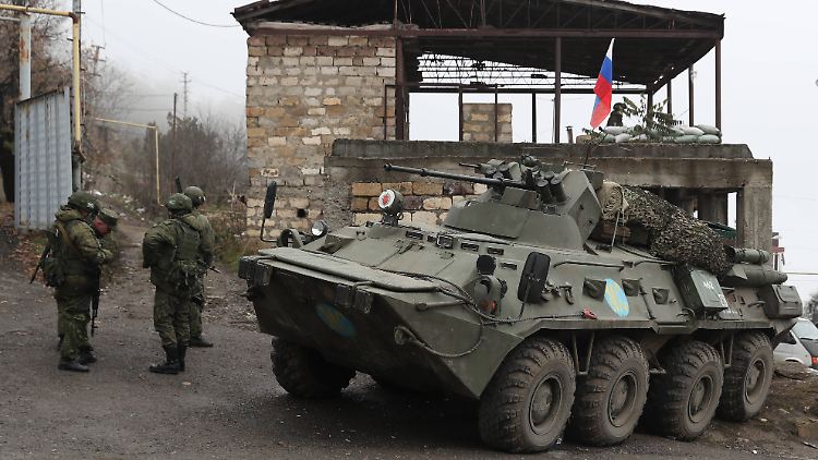 Russische Friedenstruppen in der Konfliktregion Berg-Karabach.